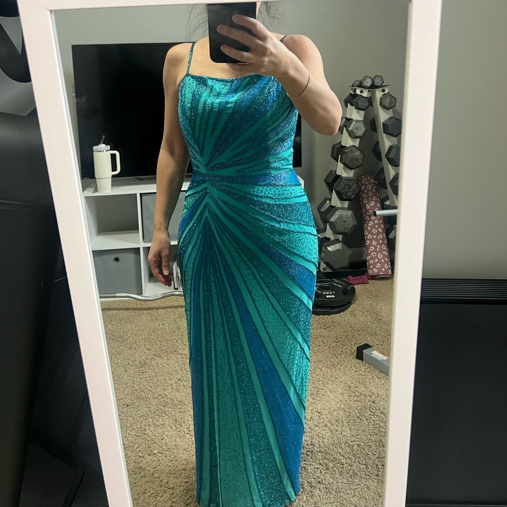 Elegant Teal Evening Gown